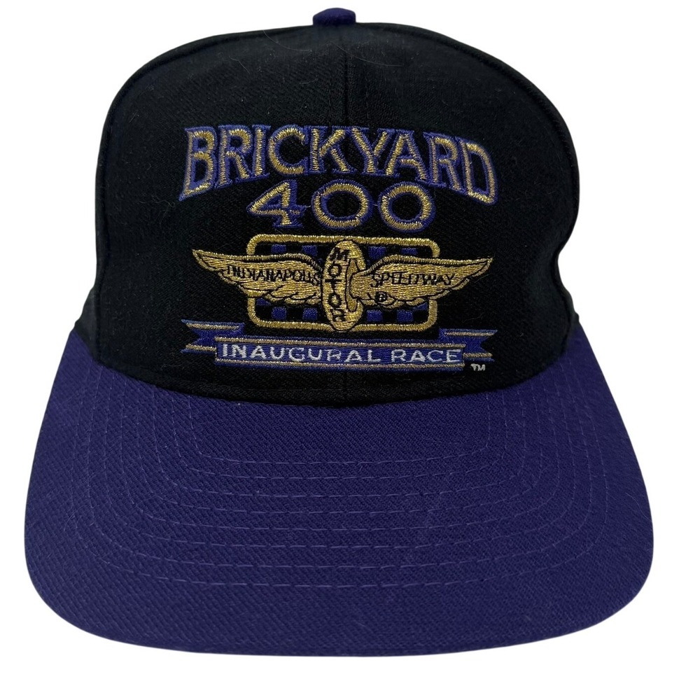 Logo 7 Brickyard 400 Hat Black Purple Inaugural Race Limited Edition Snapback